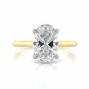 'Jeunesse' 18k Gold/Platinum 2.01ct D VS1 Lab Grown Oval Diamond Ring