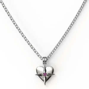 Jewellery Ruby: Stolen Girlfriends Club Birthstone Heart Necklace July