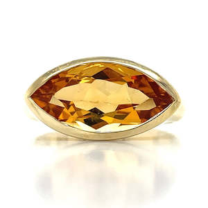 9k Yellow Gold 3.4ct Marquise Citrine Ring