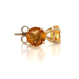 9K Yellow Gold 6mm Citrine Stud Earrings