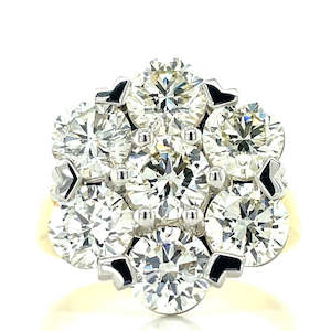 Engagement Wedding Rings: 18k B/Tn 5ct Diamonds Cluster Ring
