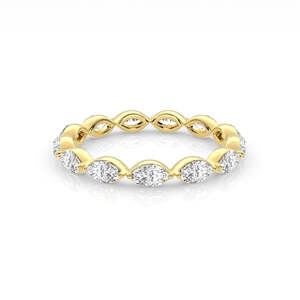 Rings: 9k Yellow Gold Lab Grown Marquise Diamonds Ring