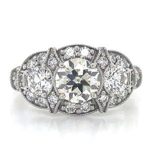'Cecilia' Platinum Cluster Ring TDW=2.42ct Diamonds