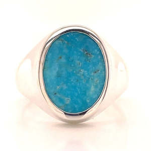 Sgt Silver Oval Turquoise Ring