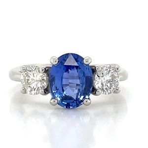 Rings: 'Shiraan' Platinum 2.56ct Sapphire & Diamonds Ring