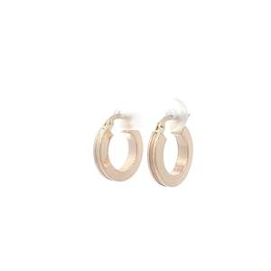 Earrings: 9k Yellow Gold Square Tube Hoop Earring