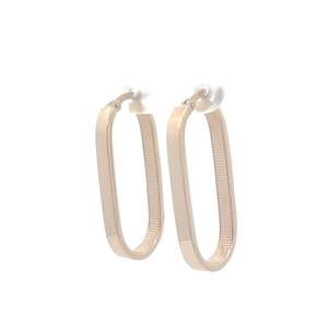 9k Yellow Gold Oval Flat Hoop Earring