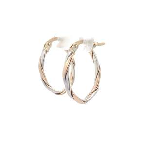 Earrings: 9k B/Tn 19x3mm Oval Twist Hoop Earring