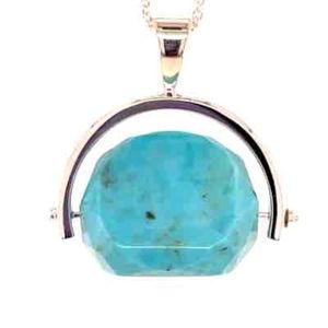 Stg Silver Turquoise Spinner Pendant