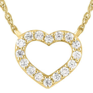 9k Yellow Gold 0.08ct Diamond Petite Heart Pendant