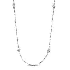 Necklaces Pendants: 9k White Gold 5=0.30ct Lab Grown Diamond Necklace