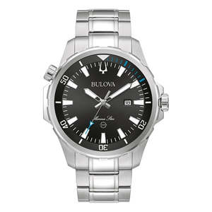 Bulova Marine Star Automatic Watch - Silver/Black