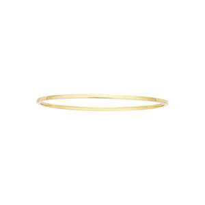 All Jewellery: 9K Yellow Gold 2.2mm Square Bangle
