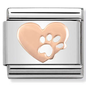 Mens Jewellery: Nomination Composable Heart w/ Footprints Charm