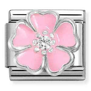 Jewellery Cubic Zirconia: Nomination Composable CZ Pink Flower Charm