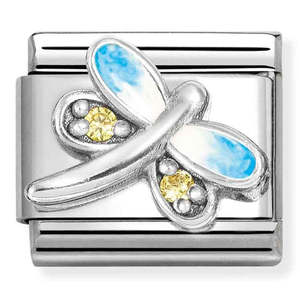 Jewellery Cubic Zirconia: Nomination Composable CZ Blue Dragonfly Charm