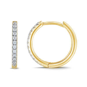 9k Yellow Gold Lab Grown Diamond Hoop Earrings