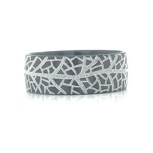 Black Zirconium Laser Engraved 8mm Band Ring