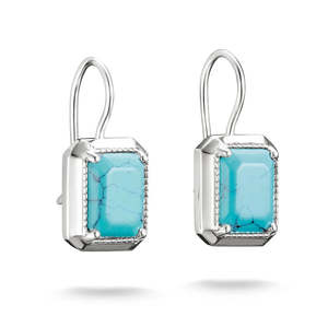 Thomas Sabo Jewellery: THOMAS SABO ELYNDRA IMT.TURQUOISE OCTAGON HOOK ER