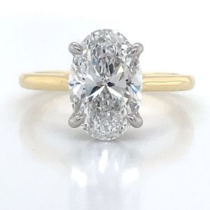 Diamond Jewellery: 'Mikaela' 18k Gold & Platinum 3.00ct Oval LG Diamond Ring