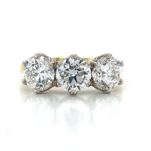 Diamond Jewellery: 18k B/Tn 3=3.00ct Lab Grown Diamond Ring