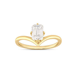 9k Yellow Gold 1.02ct Emerald Cut LG Diamond Ring