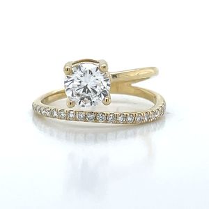 9k Yellow Gold 22=1.30ct EF VS Round LG Diamond Ring