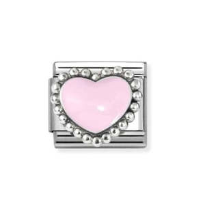 Gifts Under 100: Nomination Composable Classic Pastel Pink Raised Heart Charm