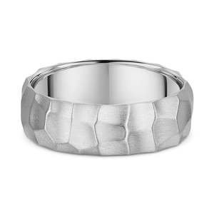 Hammered White Gold or Platinum Wedding Ring