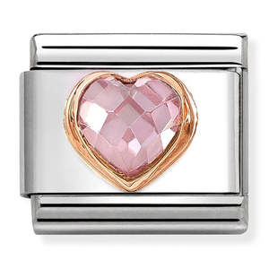 Rose Gold Collection: Nomination Pink CZ HEART Charm
