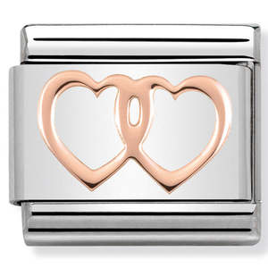 Nomination Composable Double Heart Charm