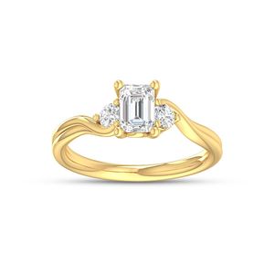 9k Yellow Gold 1.00ct Lab Grown Diamond Trilogy Ring
