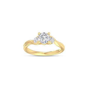 Diamonds: 9k Yellow Gold 1.06ct Lab Grown Diamond Trilogy Ring