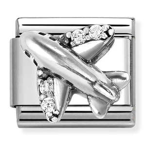 Nomination Composable Classic OXIDIZED SYMBOLS in steel and Cubic zirconia and s&hellip;