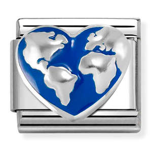 Mens Jewellery: Nomination World Map Heart Charm