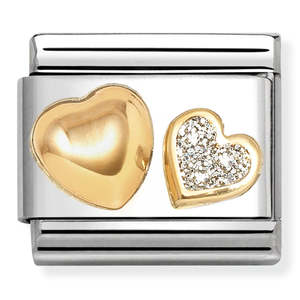 Fashion Jewellery: Nomination Raised Heart With Silver Heart Charm