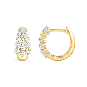 9k Yellow Gold 1.04ct Lab Grown Diamond Huggie Earrings