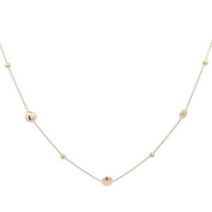 All Jewellery: 9k Yellow Gold Trace Chain with Flat Discs Necklace