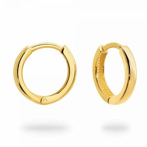 9k Yellow Gold Round Huggie Hoop Earrings