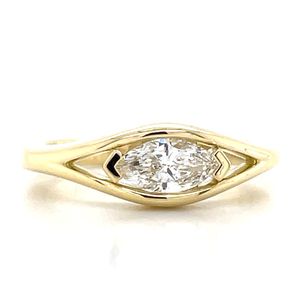 Rings: 'Beth' 18k Yellow Gold 0.50ct F SI2 Marquise Diamond Ring