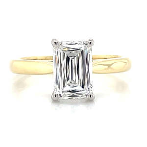 Rings: 'Maxie' 18k Yellow Gold & Platinum 2.03ct D VS1 Criss Cut Lab Grown Diamond Ring