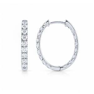 9k White Gold 2.75ct Lab Grown Diamond Hoop Earrings