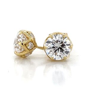 9k Yellow Gold 2.25ct Lab Grown Diamond Stud Earrings