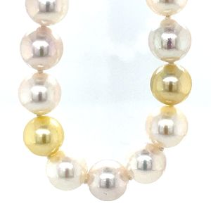 Necklaces Pendants: White & Multicolour Akoya Pearl Necklace