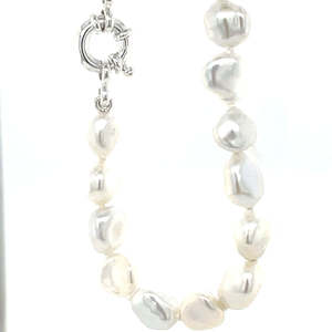 White Keshi Pearls Necklace
