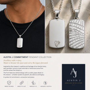 Necklaces Pendants: Austin J Commitment Pendant - Vineyard