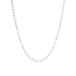 Single Strand 56 x7-7.5mm Akoya Pearls Necklace Stg Silver Clasp