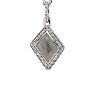 Necklaces Pendants: 18K White Gold  Icy Diamond Pendant