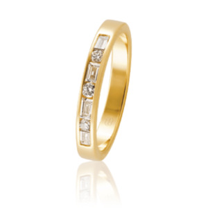 Rings: 18K Yellow Gold 0.41ct Diamonds Channel Band Ring