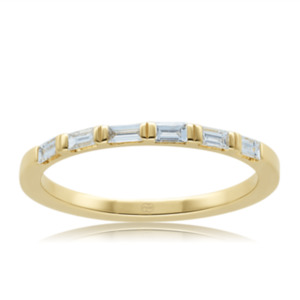 9K Yellow Gold  0.24ct Baguette Diamonds Ring